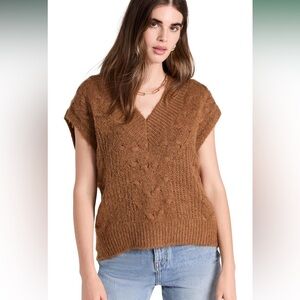 Pistola Kiran Chestnut Cable Sweater Vest Size XS